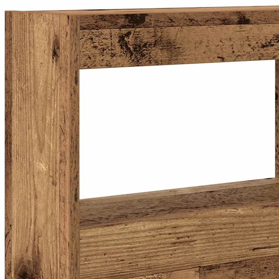 Armoire tête de lit avec LED vieux bois 140x17x102 cm - 10