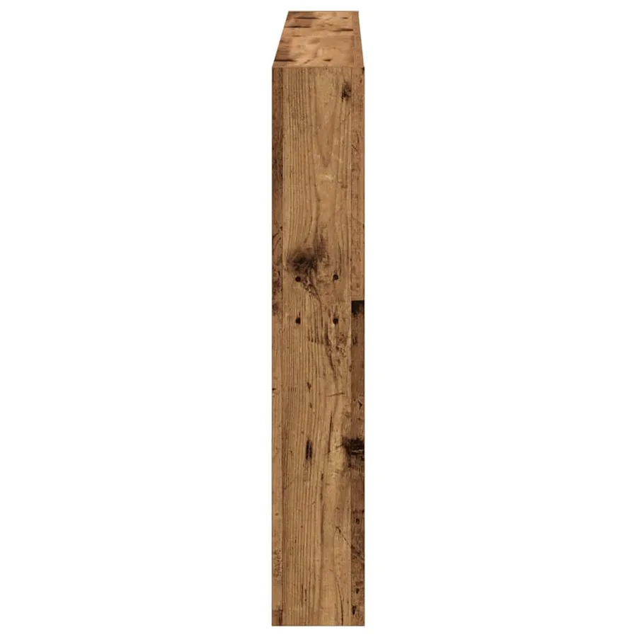 Armoire tête de lit avec LED vieux bois 140x17x102 cm - 8