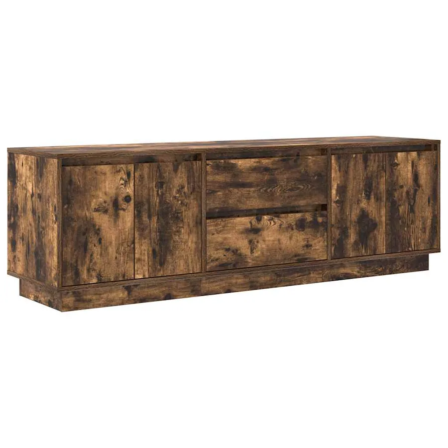 Meuble TV avec lumières LED chêne fumé 160,5x41x50 cm - 3