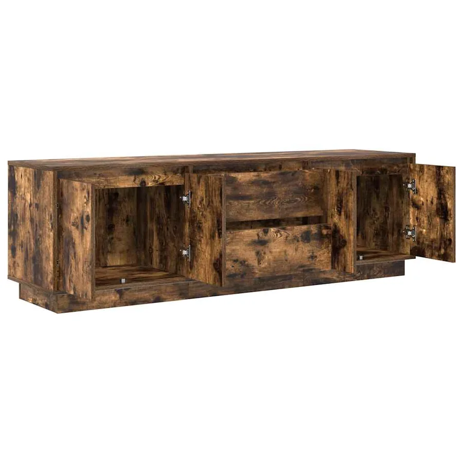 Meuble TV avec lumières LED chêne fumé 160,5x41x50 cm - 6