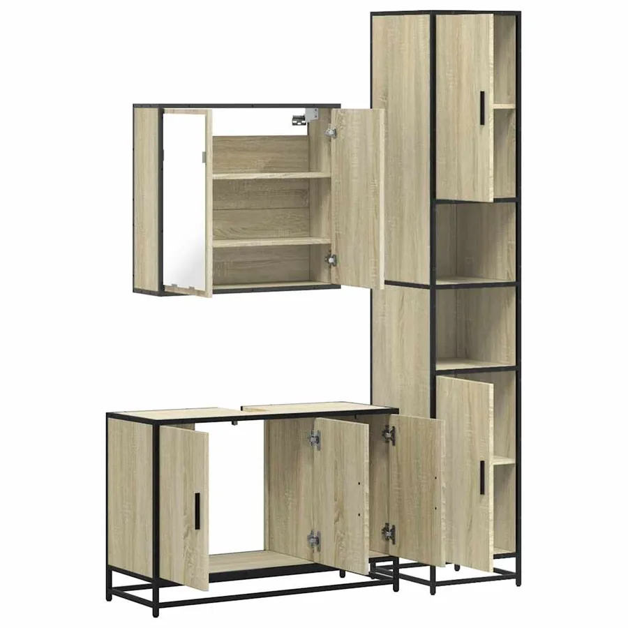 Ensemble de meubles de salle de bain 3 pcs chêne sonoma - 8