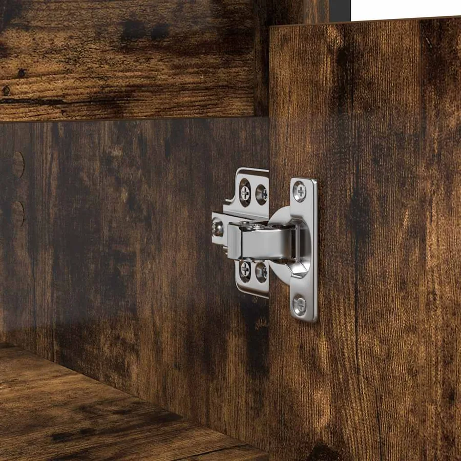 Meuble de salle de bain lavabo chêne fumé 60x34,5x60 cm - 13