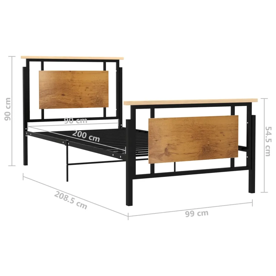 Cadre de lit sans matelas métal 90x200 cm - 6