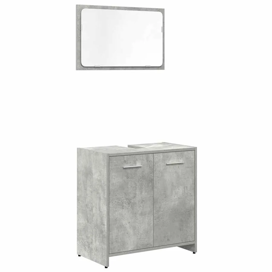 Ensemble de meubles de salle de bain 3 pcs gris béton - 6
