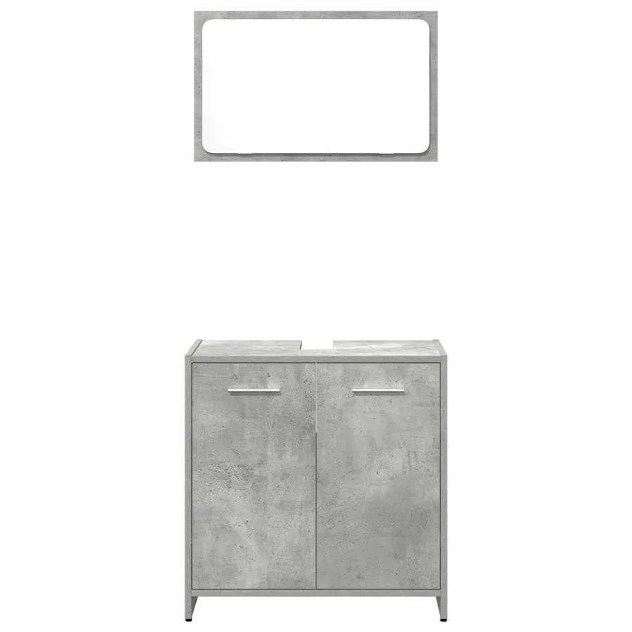 Ensemble de meubles de salle de bain 3 pcs gris béton - 7
