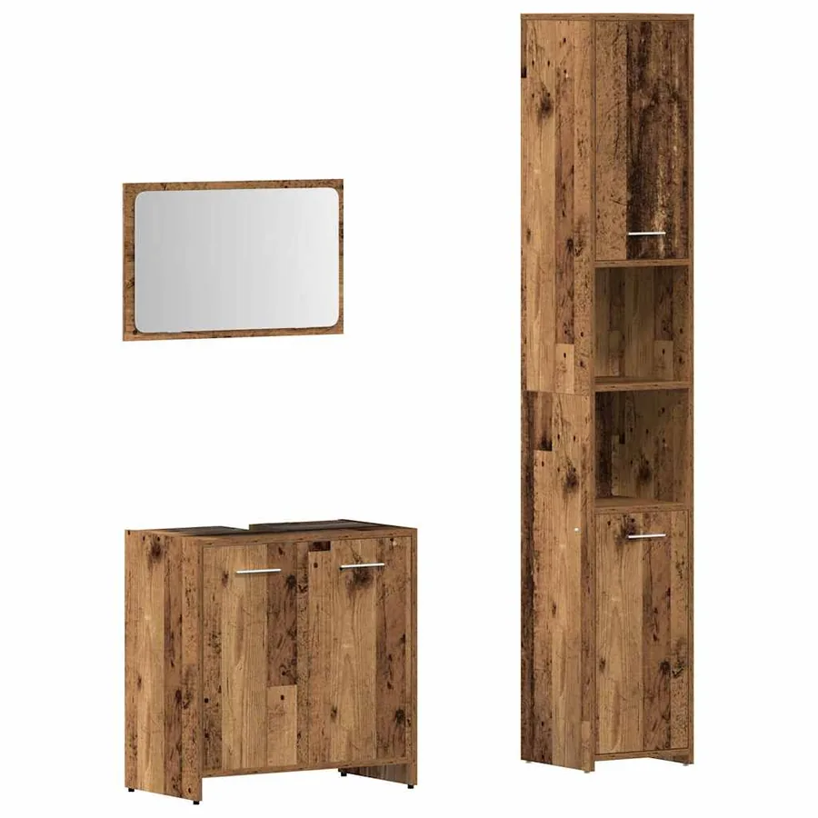 Ensemble de meubles salle de bain 3 pcs bois d'ingénierie - 2