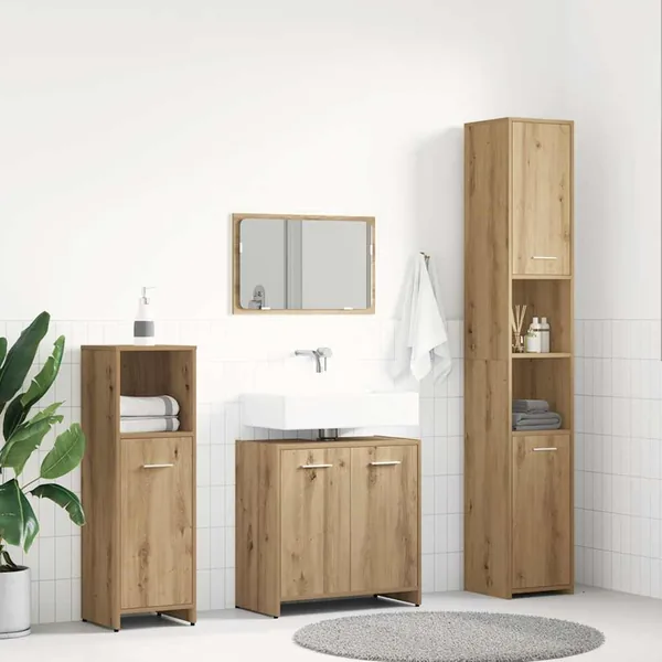 Ensemble de meubles salle de bain 4 pcs bois d'ingénierie