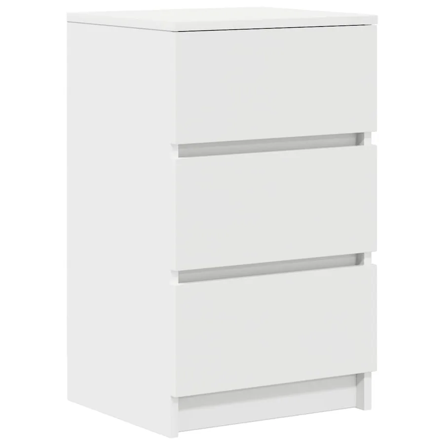 Tables de chevet avec 3 tiroirs 2 pcs blanc 39x35x65 cm - 5