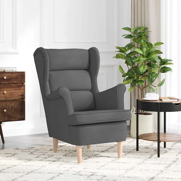 Fauteuil gris foncé 74x84x100 cm tissu
