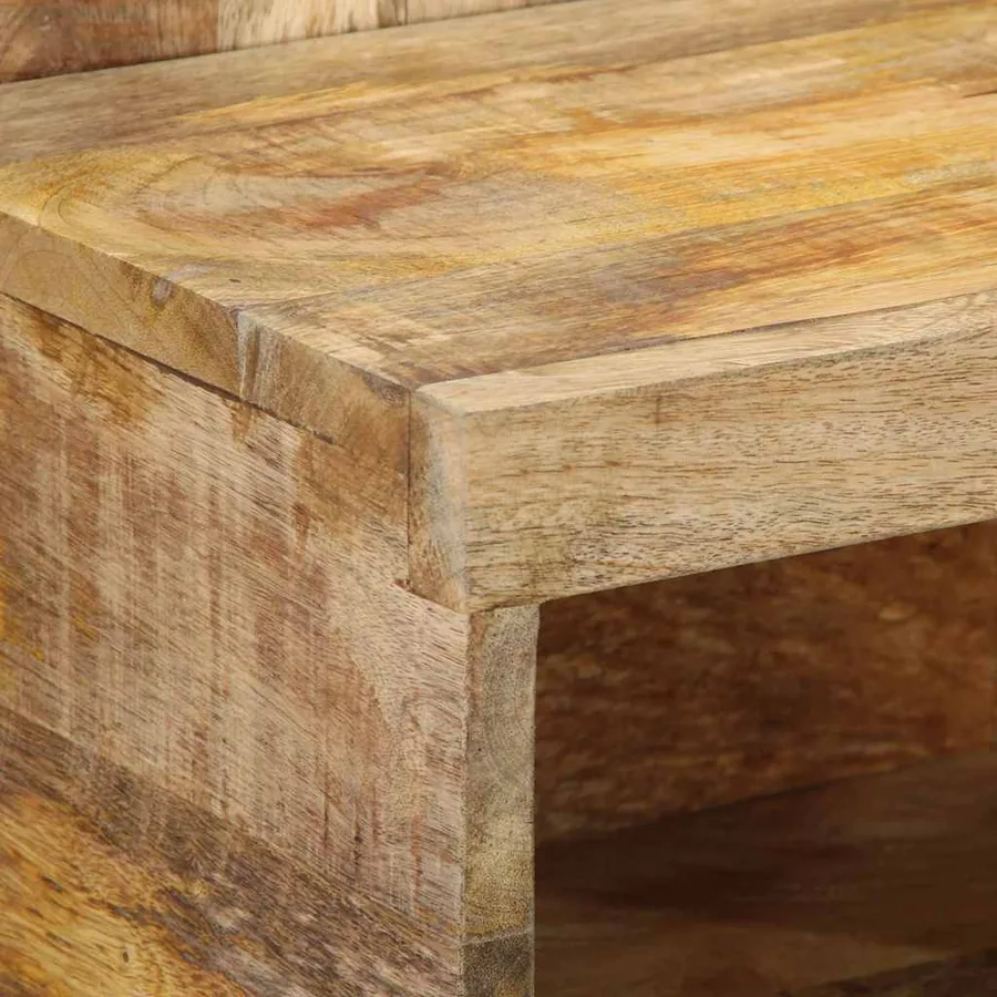 Table de chevet 50x27x50 cm bois massif de manguier brut - 5