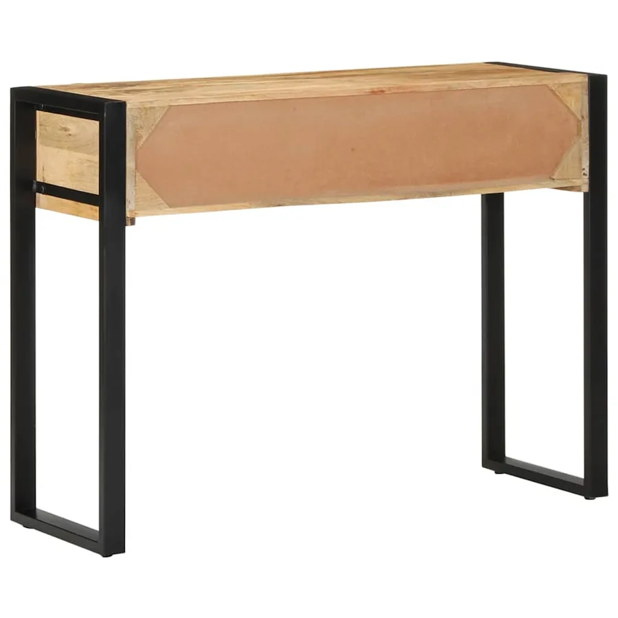 Table console 100x35x75 cm bois de manguier massif brut - 5