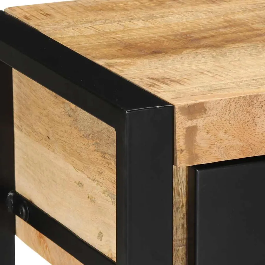 Table console 100x35x75 cm bois de manguier massif brut - 6