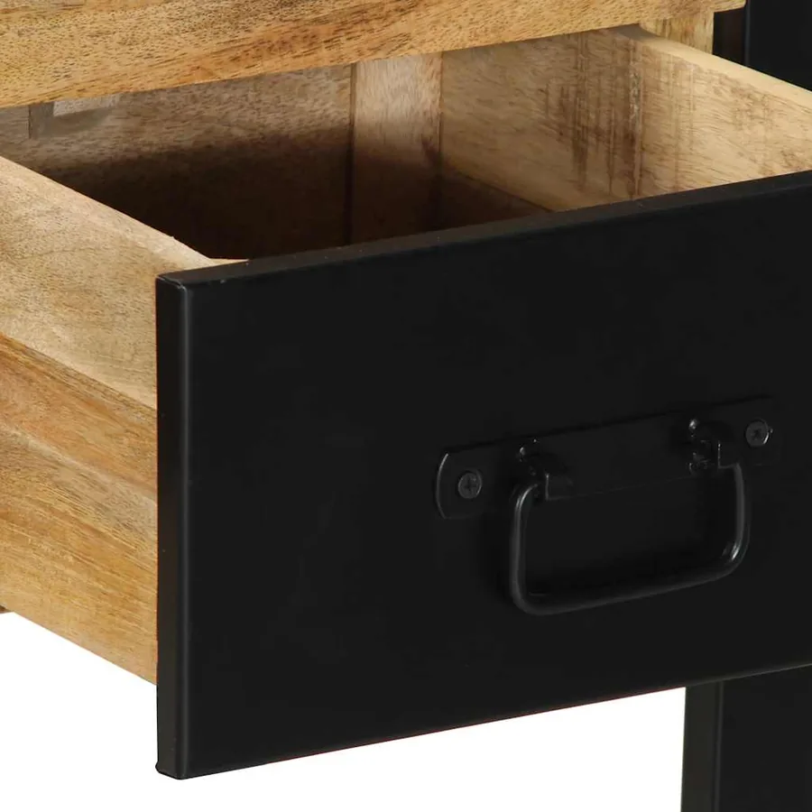 Table console 100x35x75 cm bois de manguier massif brut - 7
