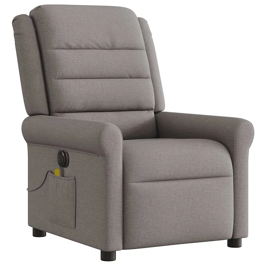 Fauteuil de massage inclinable électrique Taupe Tissu - 4