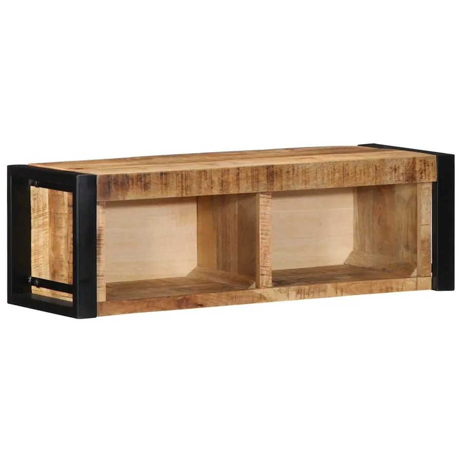 Meuble TV 80x30x25 cm bois massif de manguier brut - 11