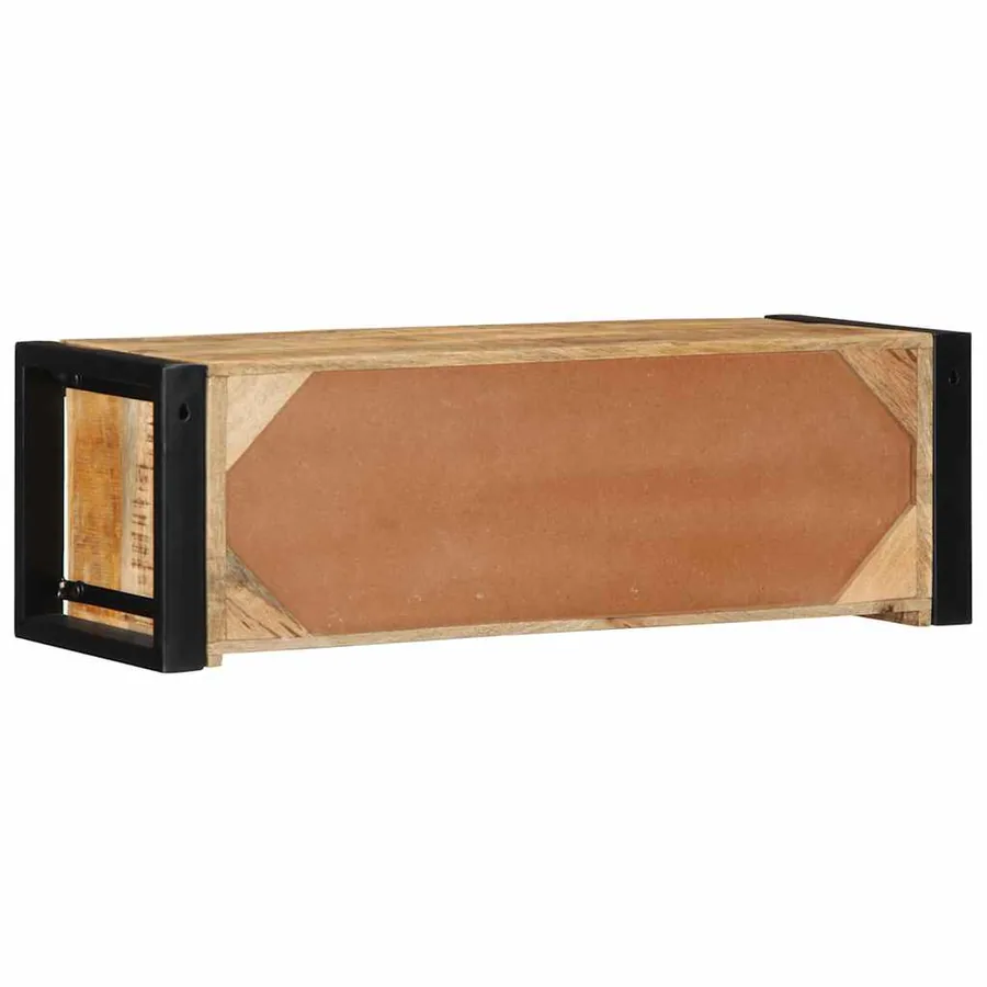 Meuble TV 80x30x25 cm bois massif de manguier brut - 4