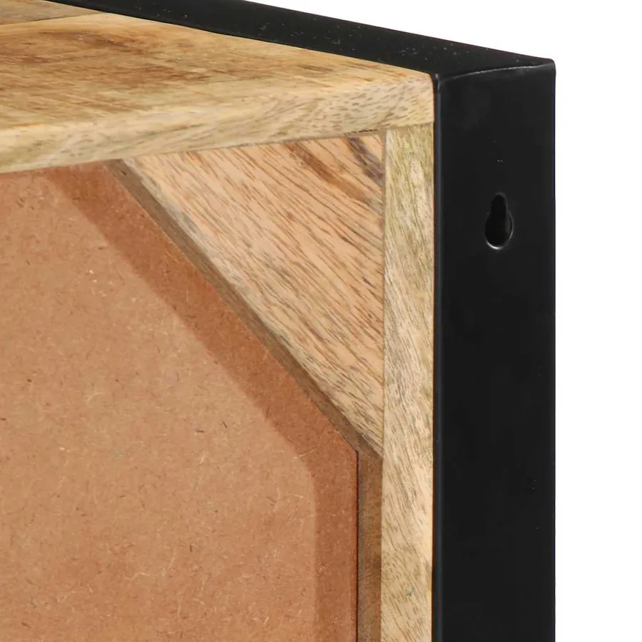 Meuble TV 80x30x25 cm bois massif de manguier brut - 7