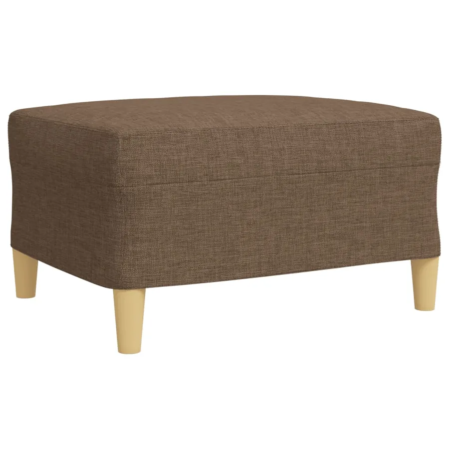 Ensemble de canapés 3 pcs avec repose-pied marron tissu - 6