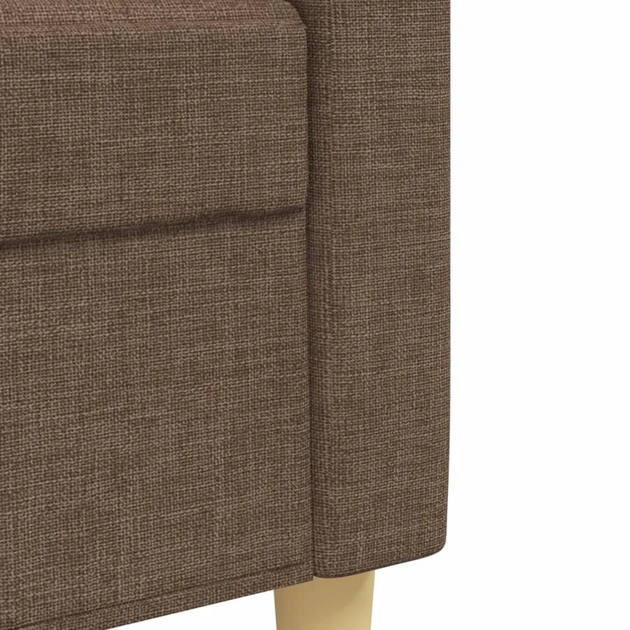 Ensemble de canapés 3 pcs avec repose-pied marron tissu - 7