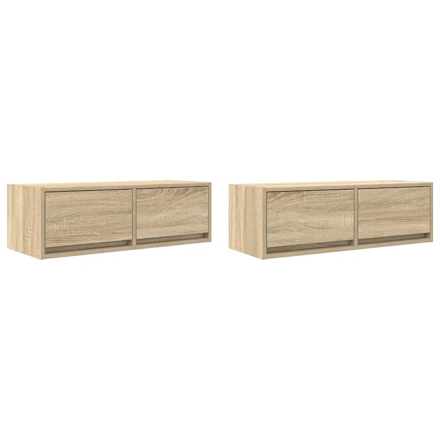 Meubles TV 2 pcs chêne sonoma 80x31x25,5 cm bois d'ingénierie - 2