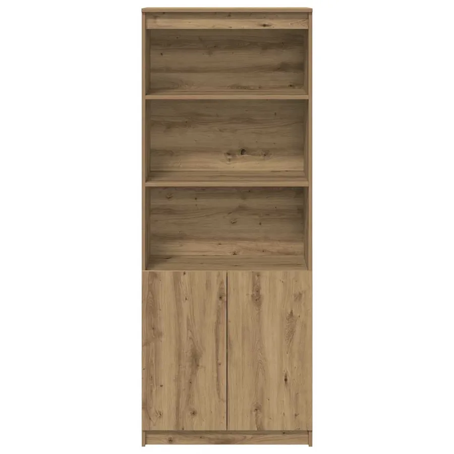 Buffet haut chêne artisanal 70x35x180 cm bois d'ingénierie - 6
