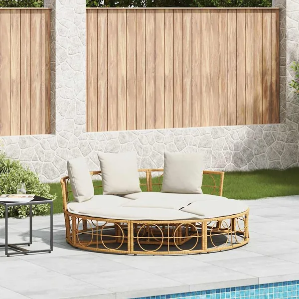 Chaise longue d'extérieur sans auvent résine tressée