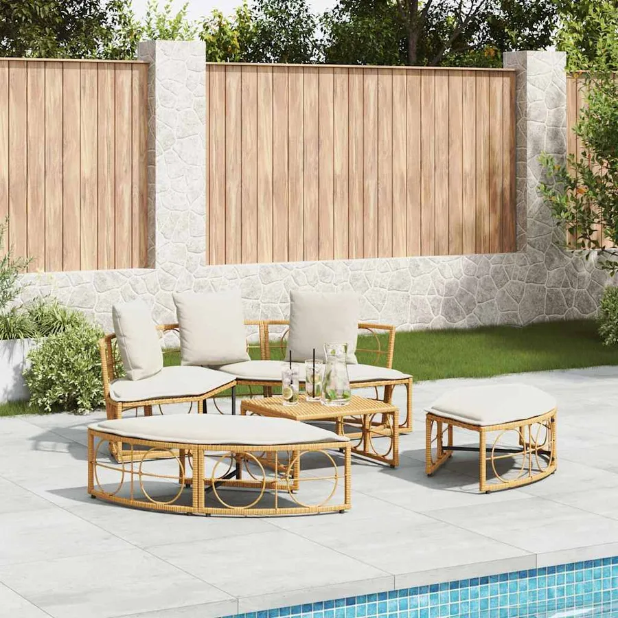 Chaise longue d'extérieur sans auvent résine tressée - 3