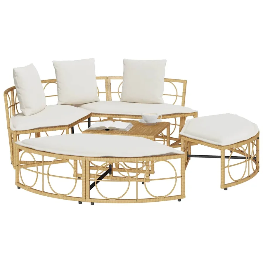 Chaise longue d'extérieur sans auvent résine tressée - 4