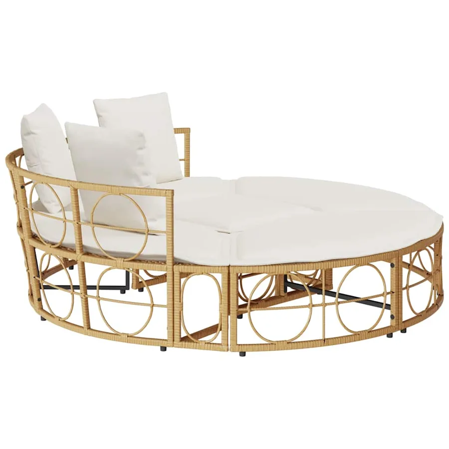 Chaise longue d'extérieur sans auvent résine tressée - 7