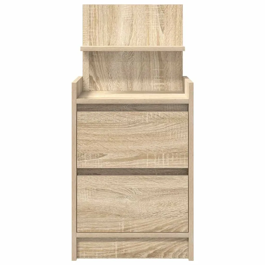 Table de chevet avec 2 tiroirs chêne sonoma 38x34x80 cm - 6