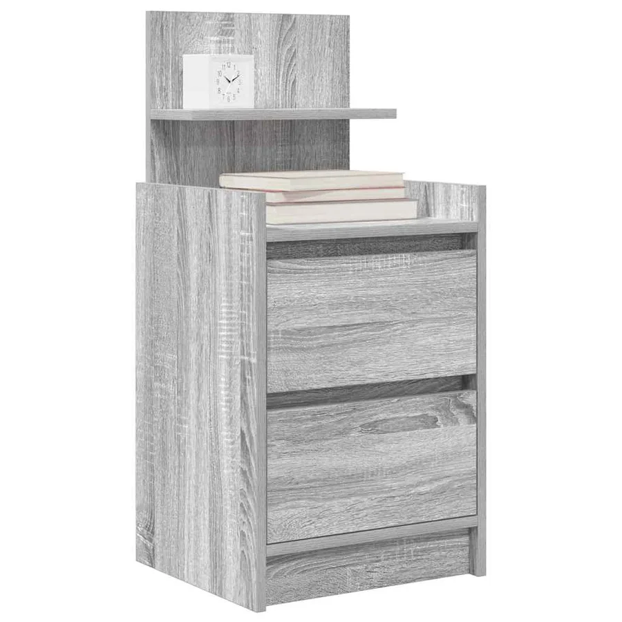 Table de chevet avec 2 tiroirs sonoma gris 38x34x80 cm - 4