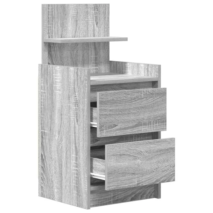 Table de chevet avec 2 tiroirs sonoma gris 38x34x80 cm - 5