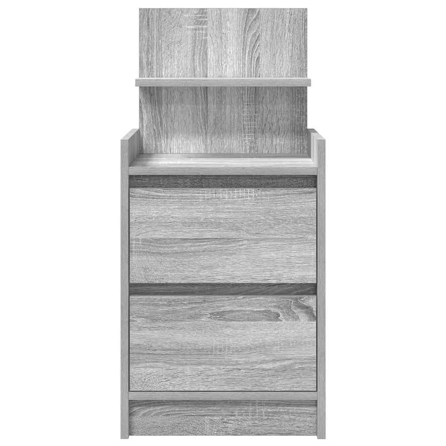 Table de chevet avec 2 tiroirs sonoma gris 38x34x80 cm - 6