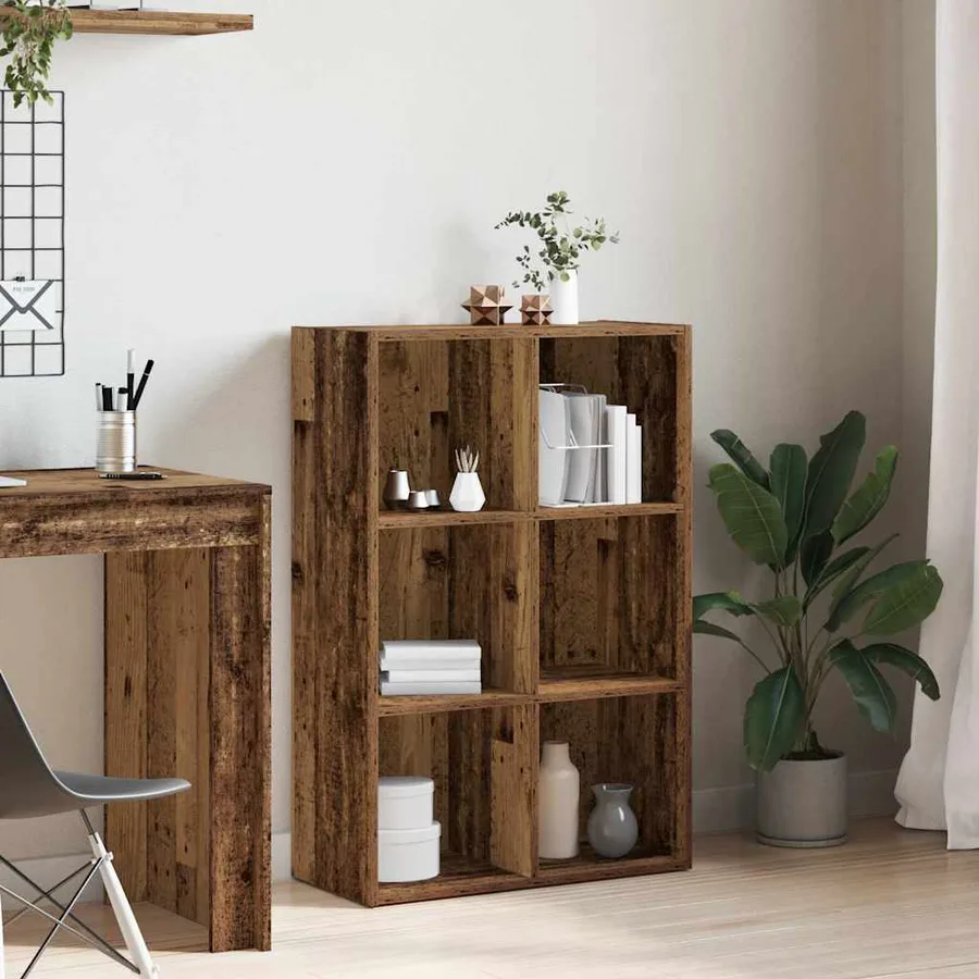 Bibliothèque/Buffet vieux bois 66x30x98 cm bois d'ingénierie - 3