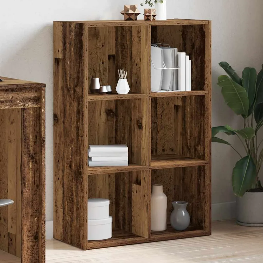 Bibliothèque/Buffet vieux bois 66x30x98 cm bois d'ingénierie - 4