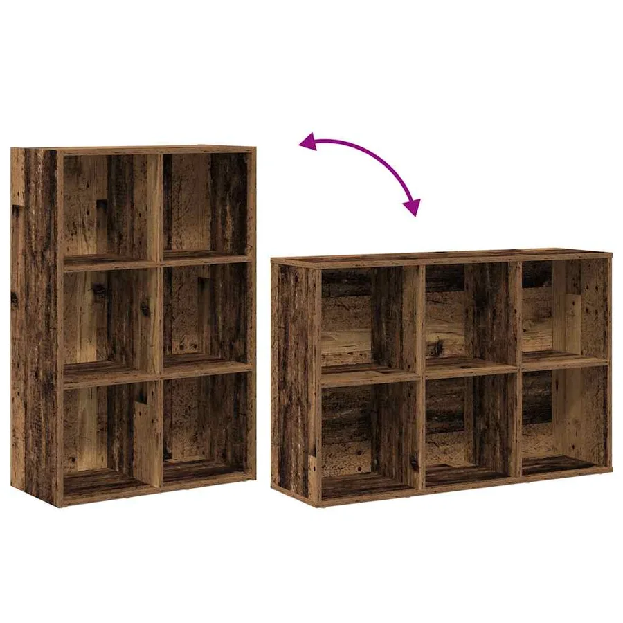 Bibliothèque/Buffet vieux bois 66x30x98 cm bois d'ingénierie - 8