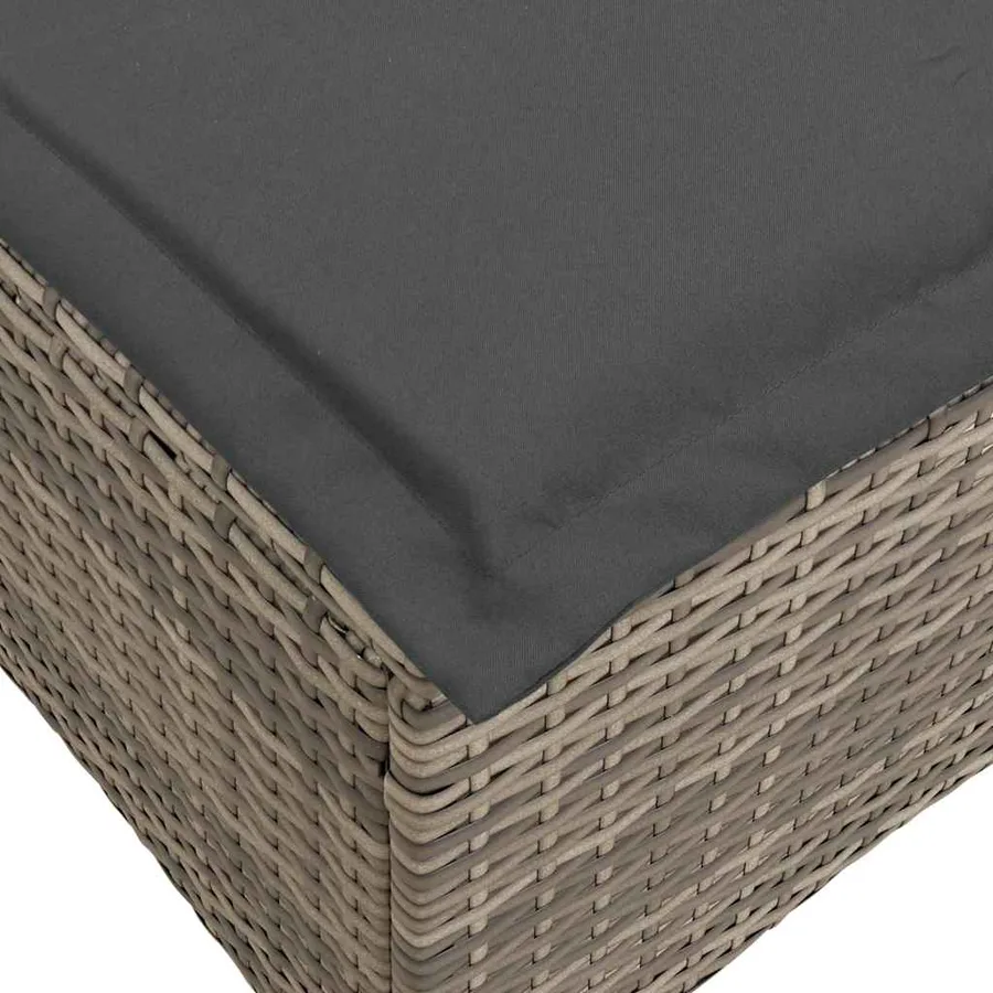 Canapé de jardin inclinable coussins forme de L gris polyrotin - 11