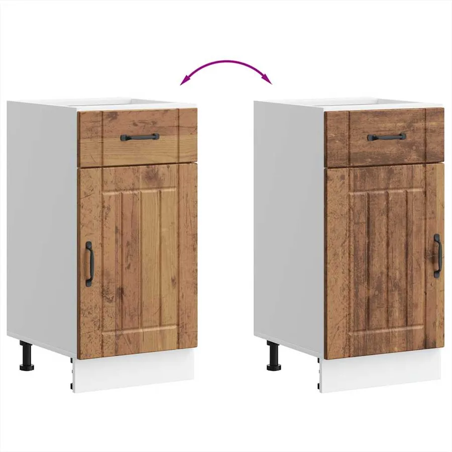 Armoire de cuisine Lucca vieux bois bois ingénierie - 8
