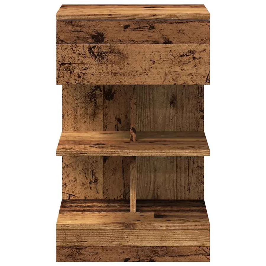 Tables de chevet 2 pcs vieux bois 40x35x65 cm bois d’ingénierie - 4