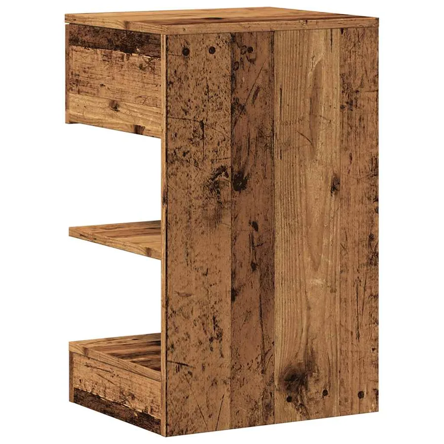 Tables de chevet 2 pcs vieux bois 40x35x65 cm bois d’ingénierie - 5