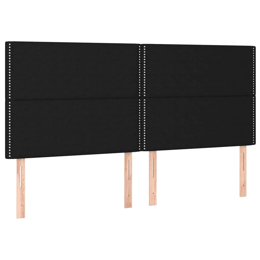 Tête de lit à LED Noir 200x5x118/128 cm Tissu - 4
