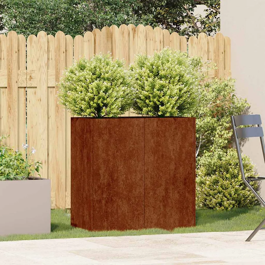 Jardinière rouillé 80x40x80 cm acier inoxydable