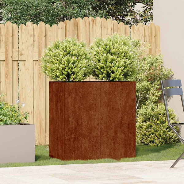 Jardinière rouillé 80x40x80 cm acier inoxydable