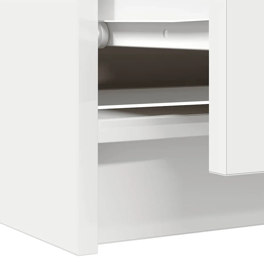 Meuble TV blanc 60x35x54 cm bois d'ingénierie - 10