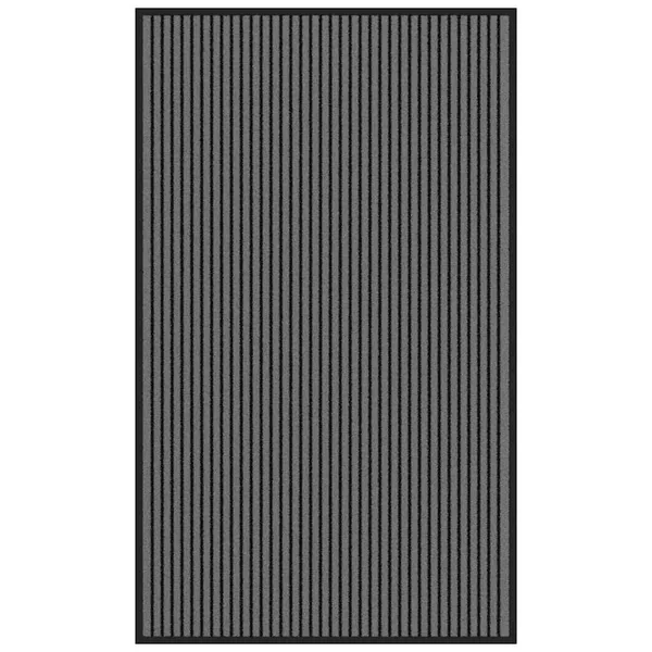Paillasson noir et gris à rayures 90x150 cm