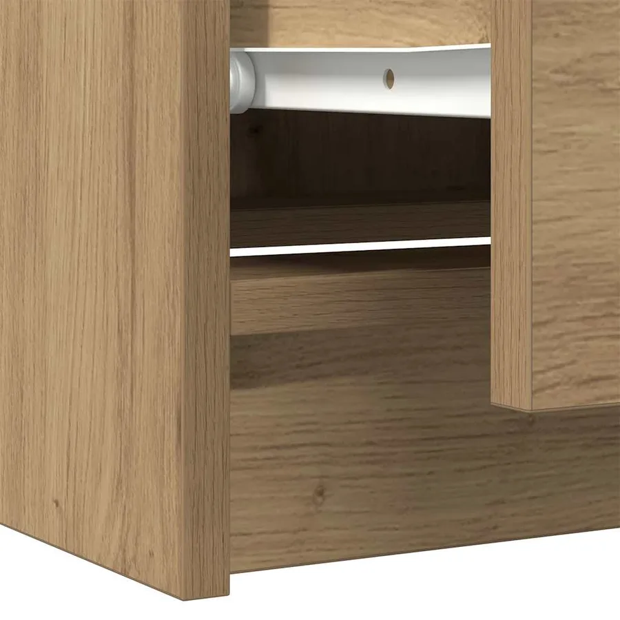Meuble TV chêne artisanal 60x35x54 cm bois d'ingénierie - 10