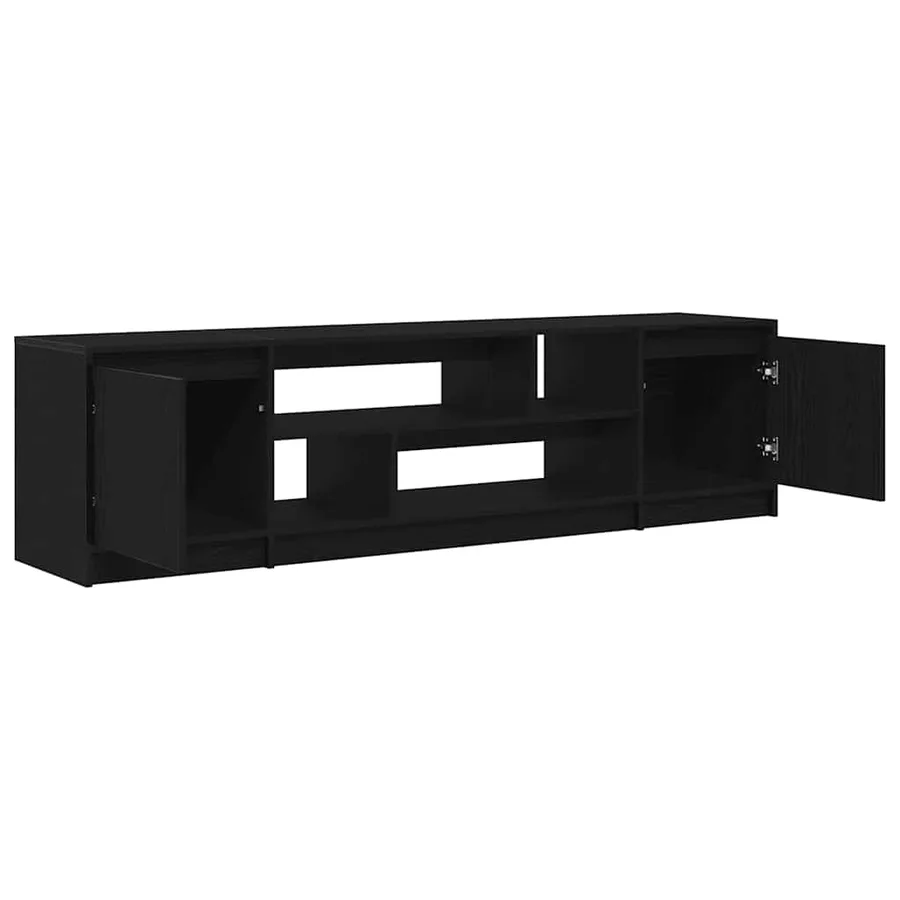 Meuble TV chêne noir 188,5x41x50 cm bois d'ingénierie - 5