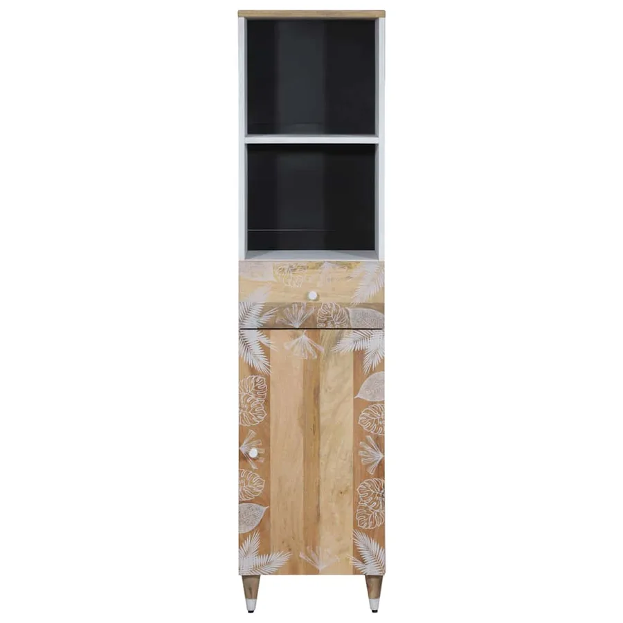 Armoire de salle de bain 38x33,5x160 cm bois massif de manguier - 2