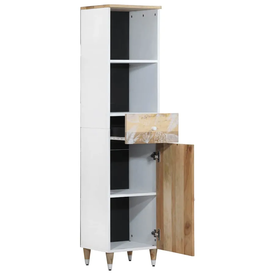 Armoire de salle de bain 38x33,5x160 cm bois massif de manguier - 3