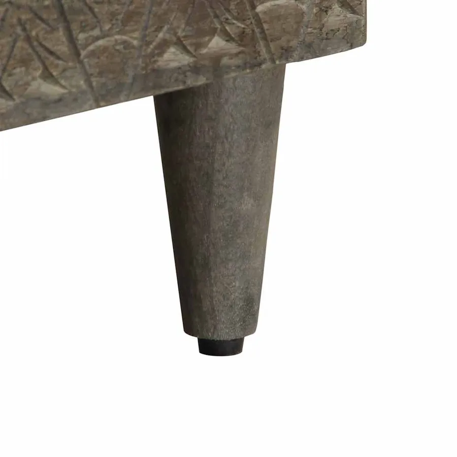 Meuble TV noir 100x33x46 cm bois massif de manguier - 8